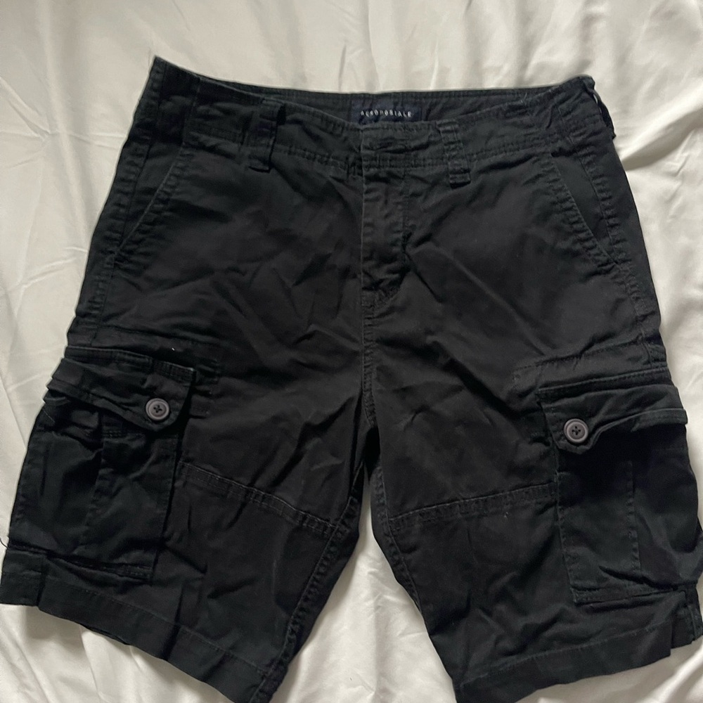 black unisex cargo shorts